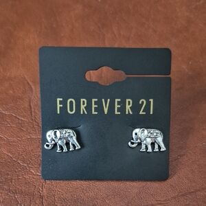 Elephant Silver Tone Stud Earrings from Forever 21, New With Tag!